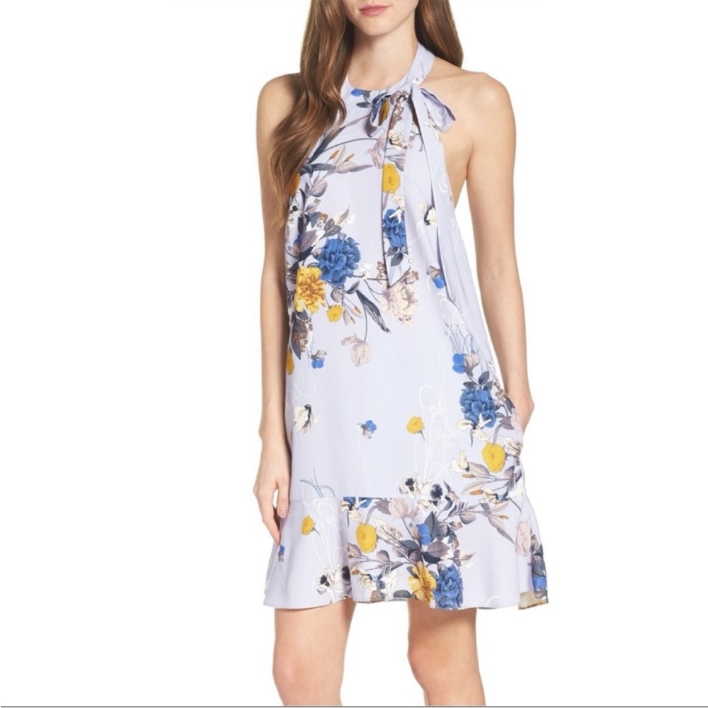 Chelsea28 Floral Halter Mini Dress